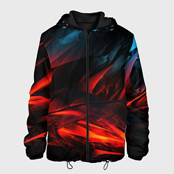 Куртка с капюшоном мужская Red black abstract, цвет: 3D-черный