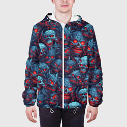 Куртка с капюшоном мужская Monster skulls pattern, цвет: 3D-белый — фото 2