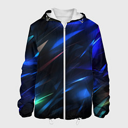 Куртка с капюшоном мужская Blue abstract background, цвет: 3D-белый