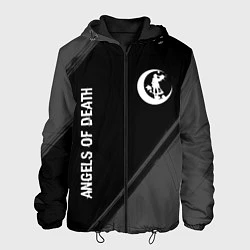 Куртка с капюшоном мужская Angels of Death glitch на темном фоне: надпись, си, цвет: 3D-черный