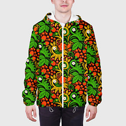 Куртка с капюшоном мужская Русское народное искусство - хохлома, цвет: 3D-белый — фото 2