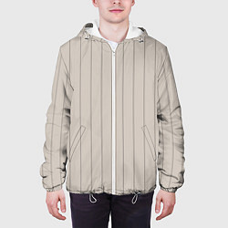 Куртка с капюшоном мужская Вертикальные полосы бежевый, цвет: 3D-белый — фото 2