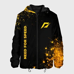 Куртка с капюшоном мужская Need for Speed - gold gradient: надпись, символ, цвет: 3D-черный