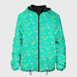 Куртка с капюшоном мужская Морские звёзды, ракушки, цвет: 3D-черный