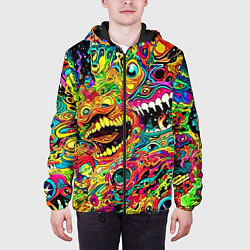 Куртка с капюшоном мужская Психоделические галлюцинации, цвет: 3D-черный — фото 2