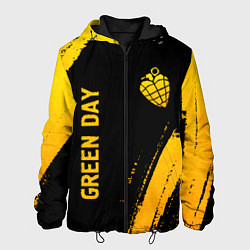 Куртка с капюшоном мужская Green Day - gold gradient: надпись, символ, цвет: 3D-черный