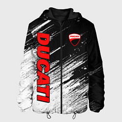 Куртка с капюшоном мужская Ducati - потертости краски, цвет: 3D-черный