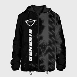 Куртка с капюшоном мужская Genesis speed на темном фоне со следами шин: по-ве, цвет: 3D-черный