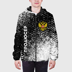 Куртка с капюшоном мужская Продюсер из России и герб РФ: надпись, символ, цвет: 3D-черный — фото 2