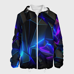 Куртка с капюшоном мужская Неоновые частицы, цвет: 3D-белый