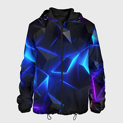 Куртка с капюшоном мужская Blue dark neon, цвет: 3D-черный