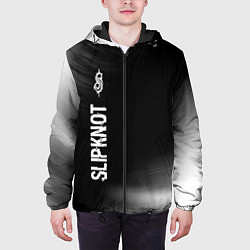Куртка с капюшоном мужская Slipknot glitch на темном фоне: по-вертикали, цвет: 3D-черный — фото 2