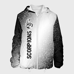 Куртка с капюшоном мужская Scorpions glitch на светлом фоне: по-вертикали, цвет: 3D-белый