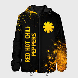Куртка с капюшоном мужская Red Hot Chili Peppers - gold gradient: надпись, си, цвет: 3D-черный