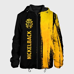 Куртка с капюшоном мужская Nickelback - gold gradient: по-вертикали, цвет: 3D-черный
