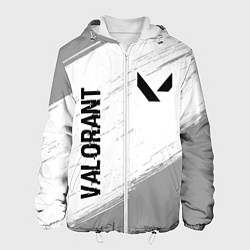 Куртка с капюшоном мужская Valorant glitch на светлом фоне: надпись, символ, цвет: 3D-белый
