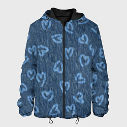 Куртка с капюшоном мужская Hearts on denim, цвет: 3D-черный