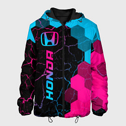 Куртка с капюшоном мужская Honda - neon gradient: по-вертикали, цвет: 3D-черный