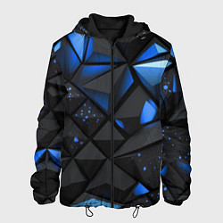 Куртка с капюшоном мужская Blue black texture, цвет: 3D-черный