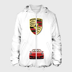 Куртка с капюшоном мужская Porsche car, цвет: 3D-белый