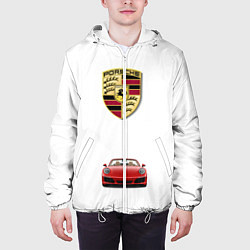 Куртка с капюшоном мужская Porsche car, цвет: 3D-белый — фото 2