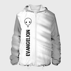 Куртка с капюшоном мужская Evangelion glitch на светлом фоне: по-вертикали, цвет: 3D-белый
