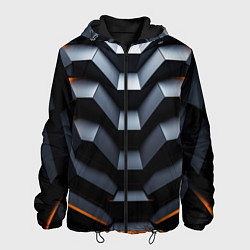 Куртка с капюшоном мужская Объемная конструкция, цвет: 3D-черный