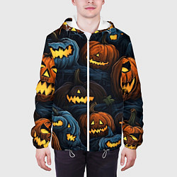 Куртка с капюшоном мужская Хэллоуин life, цвет: 3D-белый — фото 2