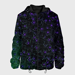 Куртка с капюшоном мужская Звездные сети, цвет: 3D-черный