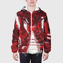 Куртка с капюшоном мужская Красная комната киберпанк, цвет: 3D-белый — фото 2