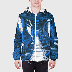 Куртка с капюшоном мужская Синяя комната киберпанк, цвет: 3D-белый — фото 2