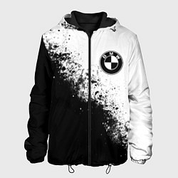 Куртка с капюшоном мужская BMW - black and white, цвет: 3D-черный