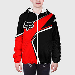 Куртка с капюшоном мужская Fox мотокросс - красный, цвет: 3D-белый — фото 2