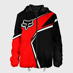 Куртка с капюшоном мужская Fox мотокросс - красный, цвет: 3D-черный