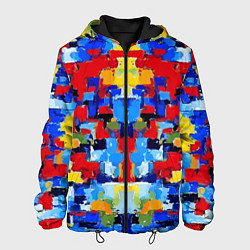 Куртка с капюшоном мужская Colorful abstraction - vogue - paint, цвет: 3D-черный
