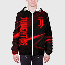 Куртка с капюшоном мужская Juventus black red logo, цвет: 3D-белый — фото 2
