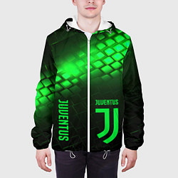 Куртка с капюшоном мужская Juventus green logo neon, цвет: 3D-белый — фото 2