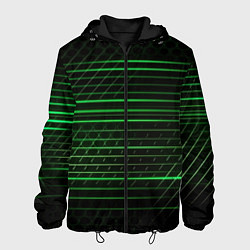 Куртка с капюшоном мужская Green abstract texture, цвет: 3D-черный