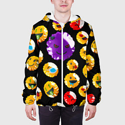 Куртка с капюшоном мужская Хитрый эмоджи, цвет: 3D-белый — фото 2