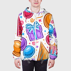 Куртка с капюшоном мужская Вечеринка, цвет: 3D-белый — фото 2