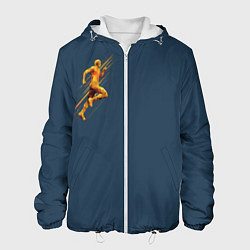 Куртка с капюшоном мужская Золотой бегущий человек, цвет: 3D-белый