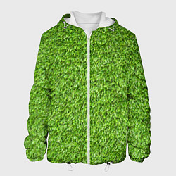 Куртка с капюшоном мужская Зелёный газон, цвет: 3D-белый