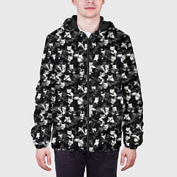 Куртка с капюшоном мужская Камуфляж с котиками, цвет: 3D-черный — фото 2