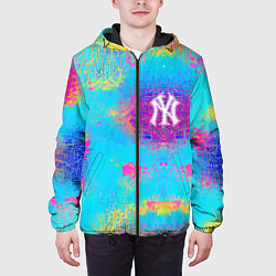 Куртка с капюшоном мужская New York Yankees - baseball team - logo, цвет: 3D-черный — фото 2