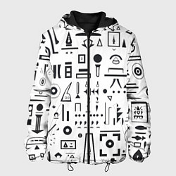 Куртка с капюшоном мужская Геометрическая фантазия, цвет: 3D-черный