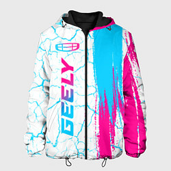 Куртка с капюшоном мужская Geely neon gradient style: по-вертикали, цвет: 3D-черный