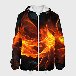 Куртка с капюшоном мужская Пламя костра, цвет: 3D-белый