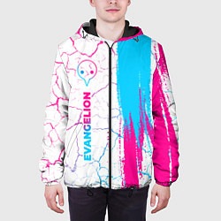 Куртка с капюшоном мужская Evangelion neon gradient style: по-вертикали, цвет: 3D-черный — фото 2