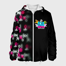 Куртка с капюшоном мужская Игра в кальмара x Fall Guys, цвет: 3D-белый