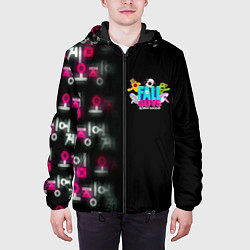Куртка с капюшоном мужская Игра в кальмара x Fall Guys, цвет: 3D-черный — фото 2